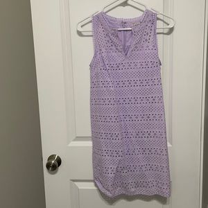 LOFT pastel purple eyelet dress sz 0P